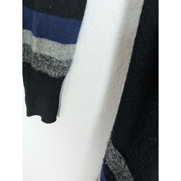 Halogen 100% cashmere long line open cardigan Sweater black striped women S 223 - Picture 4 of 7